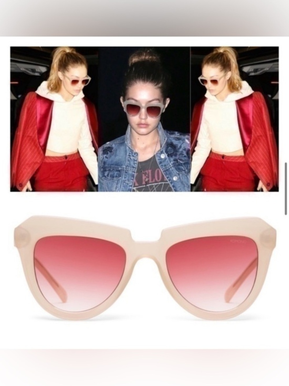 Komono Stella Cat Eye Pale Blush Sunglasses